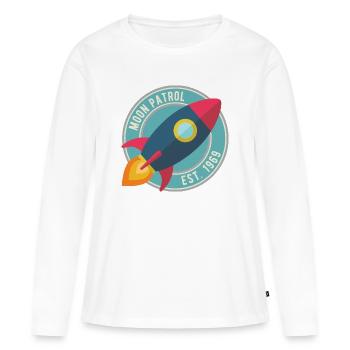 Rakete Moon Patrol Rocket - Frauen Premium Bio Langarmshirt - Weiß - Vorne - Julia (174cm)