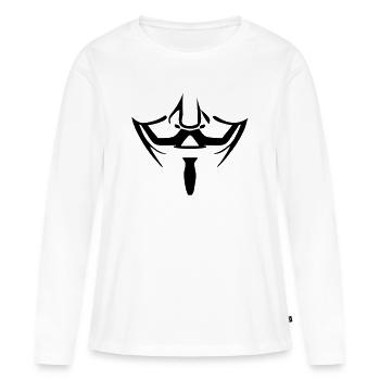 Masque anonyme - T-shirt manches longues Premium bio Femme - blanc - Devant - Julia (174cm)