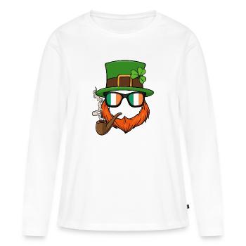 Drôle Leprechaun Patty Gnome Paddy St.Patricks Day - T-shirt manches longues Premium bio Femme - blanc - Devant - Julia (174cm)