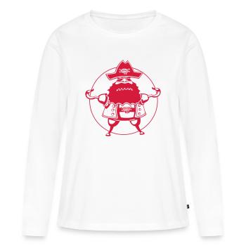 Pur pirate - T-shirt manches longues Premium bio Femme - blanc - Devant - Julia (174cm)