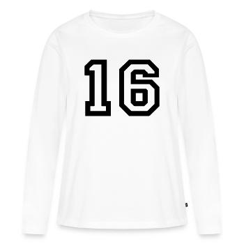 16 - T-shirt manches longues Premium bio Femme - blanc - Devant - Julia (174cm)