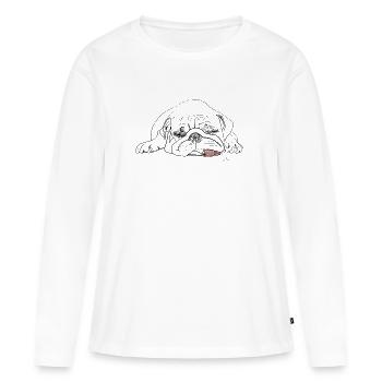 Carlin - T-shirt manches longues Premium bio Femme - blanc - Devant - Julia (174cm)