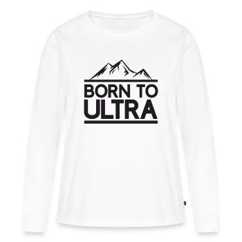 Né pour Ultra Running - T-shirt manches longues Premium bio Femme - blanc - Devant - Julia (174cm)