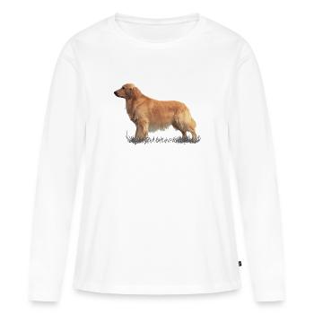 Golden retriever - T-shirt manches longues Premium bio Femme - blanc - Devant - Julia (174cm)