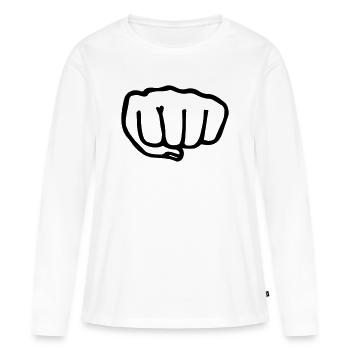 Karaté poing transparent vectra - T-shirt manches longues Premium bio Femme - blanc - Devant - Julia (174cm)