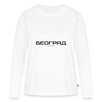 Belgrade, Serbie - T-shirt manches longues Premium bio Femme - blanc - Devant - Julia (174cm)