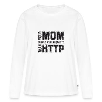 Your Mom Handles More Requests - Women's Premium Organic Long Sleeve Shirt - white - Front - Julia (174cm)