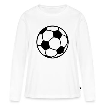 Logo de football ballon pour logo d’association sur les vêtements - T-shirt manches longues Premium bio Femme - blanc - Devant - Julia (174cm)