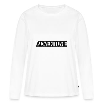 Explorateur d'aventure - T-shirt manches longues Premium bio Femme - blanc - Devant - Julia (174cm)