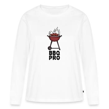 Grilling Grillmeister Barbecue Bratwurst Statement - T-shirt manches longues Premium bio Femme - blanc - Devant - Julia (174cm)