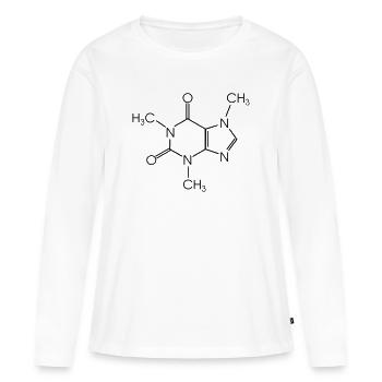 Caféine - T-shirt manches longues Premium bio Femme - blanc - Devant - Julia (174cm)