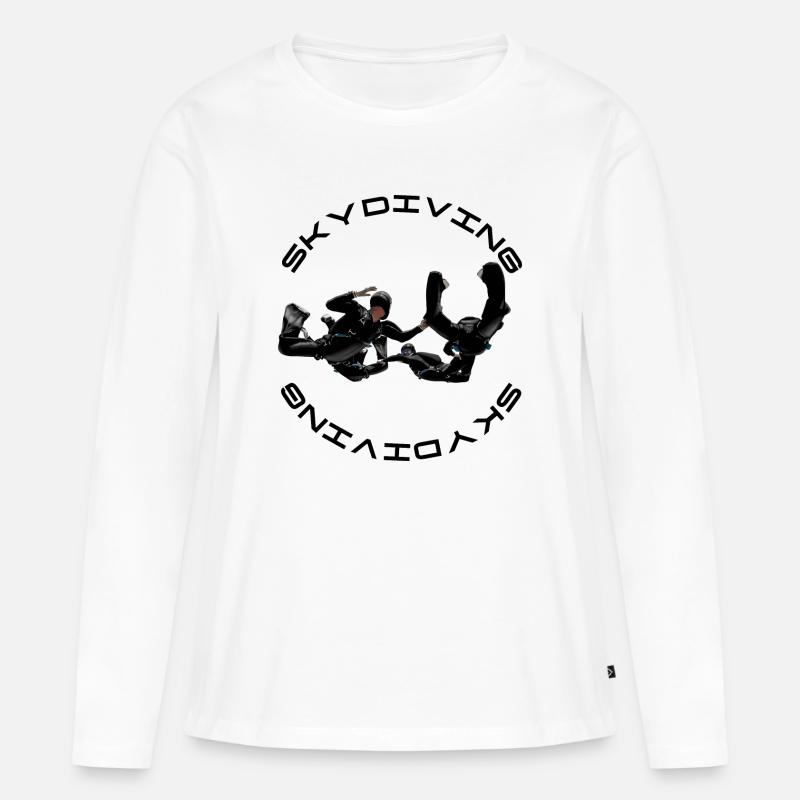 skydiving - Frauen Premium Bio Langarmshirt - Weiß