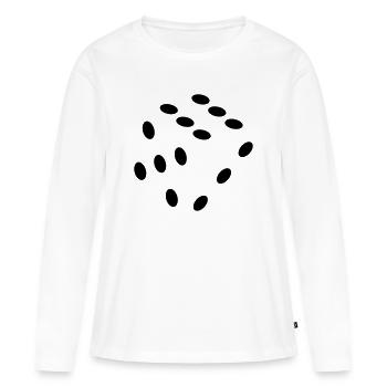 Dés, dés. Jeu, jeu, argent - T-shirt manches longues Premium bio Femme - blanc - Devant - Julia (174cm)