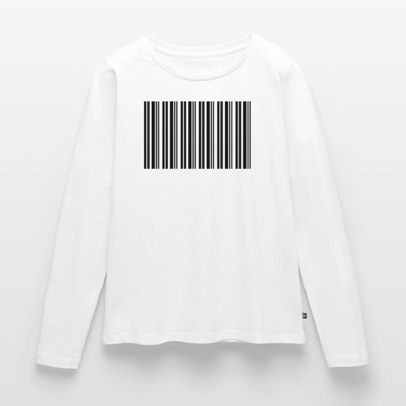 Barcode Strichcode Nerd IT Technik Design Frauen Premium Bio Langarmshirt