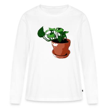 Plante - T-shirt manches longues Premium bio Femme - blanc - Devant - Julia (174cm)