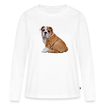 Bulldog - Frauen Premium Bio Langarmshirt - Weiß - Vorne - Julia (174cm)