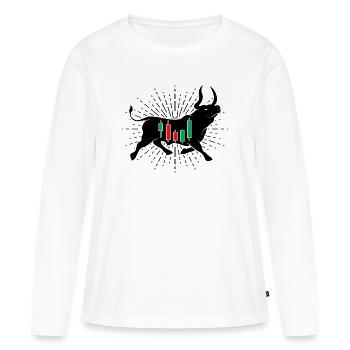 Actions Bulle - T-shirt manches longues Premium bio Femme - blanc - Devant - Julia (174cm)