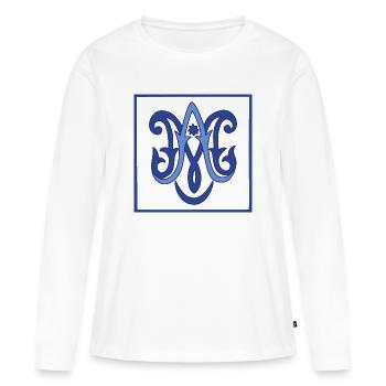 Avenue Maria - T-shirt manches longues Premium bio Femme - blanc - Devant - Julia (174cm)