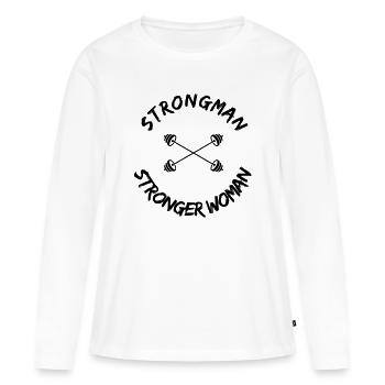 Strongman - Stronger Woman - T-shirt manches longues Premium bio Femme - blanc - Devant - Julia (174cm)