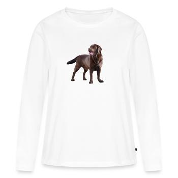 Labrador - Frauen Premium Bio Langarmshirt - Weiß - Vorne - Julia (174cm)