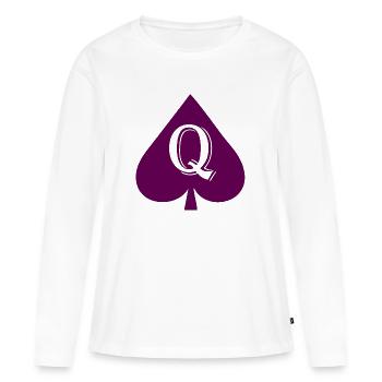 Dame de pique - T-shirt manches longues Premium bio Femme - blanc - Devant - Julia (174cm)