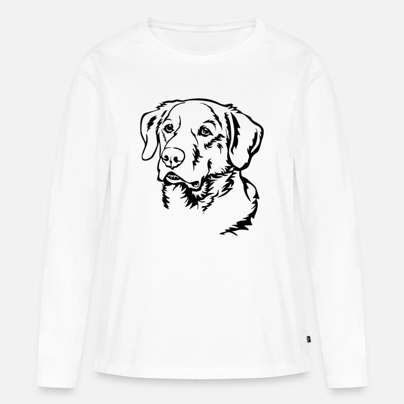 Labrador Kopf - Frauen Premium Bio Langarmshirt - Weiß