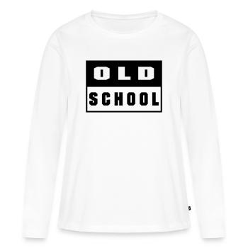 Old School - T-shirt manches longues Premium bio Femme - blanc - Devant - Julia (174cm)