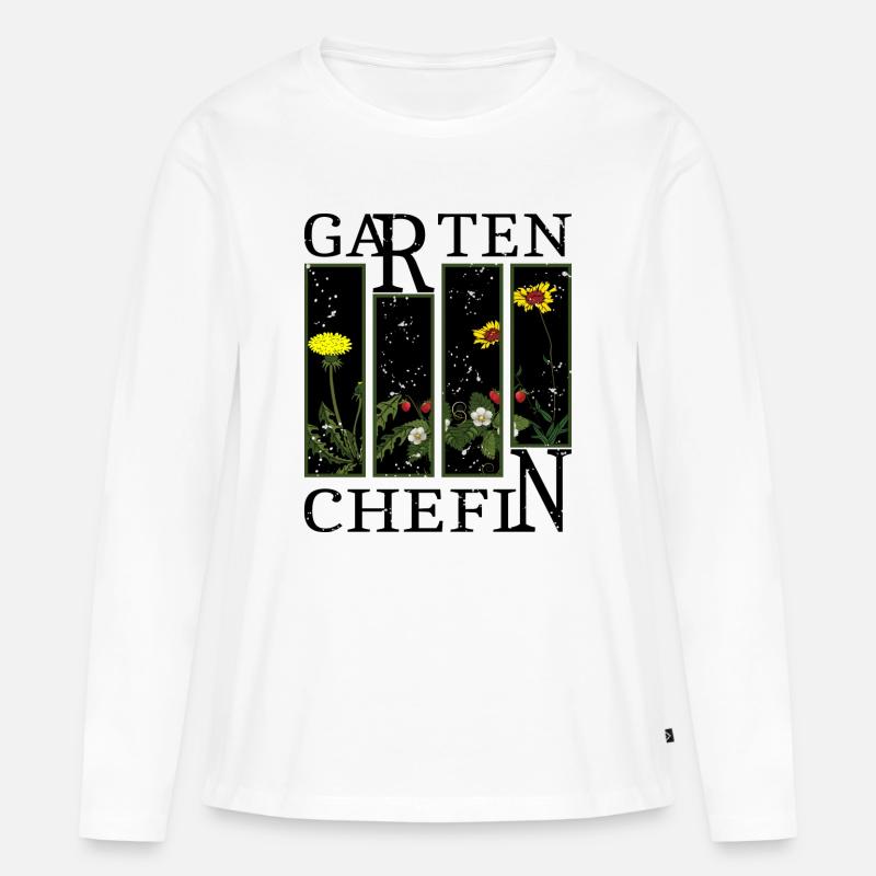 Garten Chefin - Frauen Premium Bio Langarmshirt - Weiß