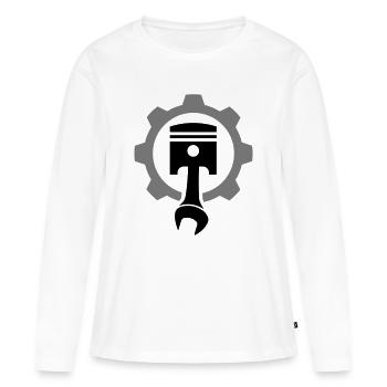 Engine, piston, gear - Women's Premium Organic Long Sleeve Shirt - white - Front - Julia (174cm)