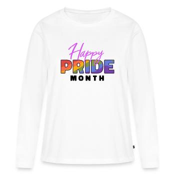 Happy Pride Month - T-shirt manches longues Premium bio Femme - blanc - Devant - Julia (174cm)