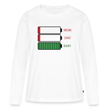 Energie eltern - Frauen Premium Bio Langarmshirt - Weiß - Vorne - Julia (174cm)