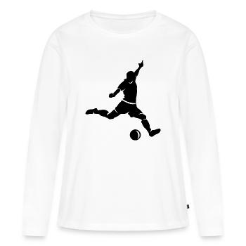 Fußballspieler Torschuss Sport Symbol Illustration - Frauen Premium Bio Langarmshirt - Weiß - Vorne - Julia (174cm)