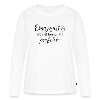 Einzigartig - Frauen Premium Bio Langarmshirt - Weiß - Vorne - Julia (174cm)