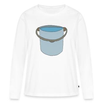 seau d’eau peint à la main seau - T-shirt manches longues Premium bio Femme - blanc - Devant - Julia (174cm)