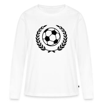Sieger Fußball - Frauen Premium Bio Langarmshirt - Weiß - Vorne - Julia (174cm)