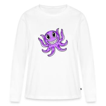 Kraken - Frauen Premium Bio Langarmshirt - Weiß - Vorne - Julia (174cm)