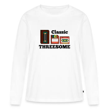 Retro Old School Analog - Frauen Premium Bio Langarmshirt - Weiß - Vorne - Julia (174cm)