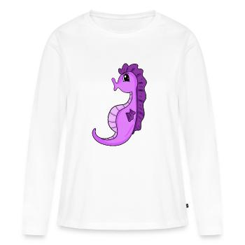 Hippocampe Hippocampe - T-shirt manches longues Premium bio Femme - blanc - Devant - Julia (174cm)