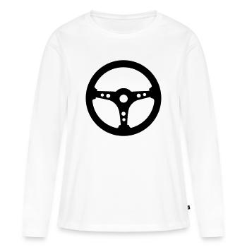 volant de course de voiture - T-shirt manches longues Premium bio Femme - blanc - Devant - Julia (174cm)
