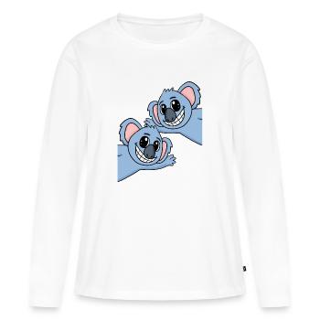 Koala Koalas - T-shirt manches longues Premium bio Femme - blanc - Devant - Julia (174cm)