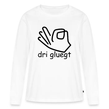 dri gluegt - Frauen Premium Bio Langarmshirt - Weiß - Vorne - Julia (174cm)