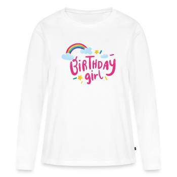 Birthday Girl Rainbow Sparkle - Women's Premium Organic Long Sleeve Shirt - white - Front - Julia (174cm)