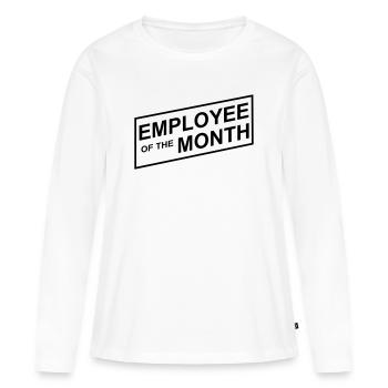 Employé du mois - T-shirt manches longues Premium bio Femme - blanc - Devant - Julia (174cm)