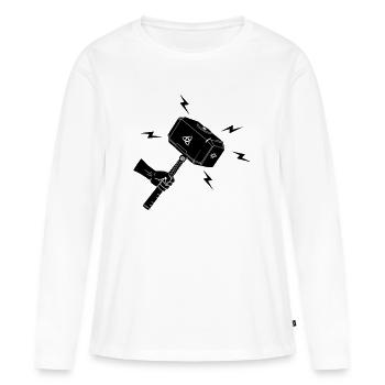 Marteau de thor Thor s marteau Mjolnir - T-shirt manches longues Premium bio Femme - blanc - Devant - Julia (174cm)