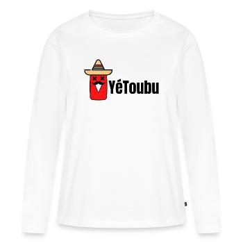 YéToubu - Humour youtube - Humour Apéro - T-shirt manches longues Premium bio Femme - blanc - Devant - Julia (174cm)