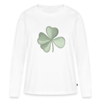 Cloverleaf pastel - Women's Premium Organic Long Sleeve Shirt - white - Front - Julia (174cm)