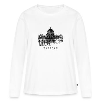 Vatican Basilique Saint-Pierre Vintage Cité du Vatican Vatican Rome - T-shirt manches longues Premium bio Femme - blanc - Devant - Julia (174cm)
