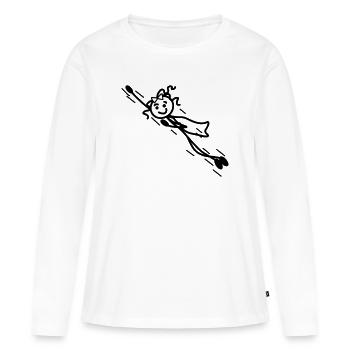 Superwoman vole vite avec cape - T-shirt manches longues Premium bio Femme - blanc - Devant - Julia (174cm)