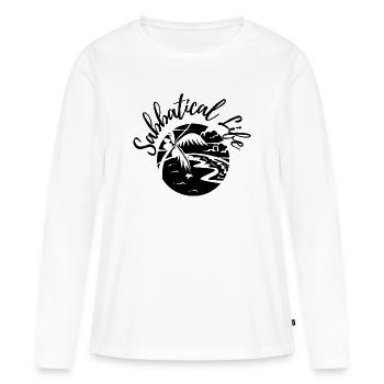 VIE SABBATIQUE - T-shirt manches longues Premium bio Femme - blanc - Devant - Julia (174cm)