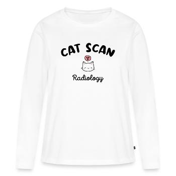 CAT SCAN Manipulatrice radio Chat Radiologie - T-shirt manches longues Premium bio Femme - blanc - Devant - Julia (174cm)